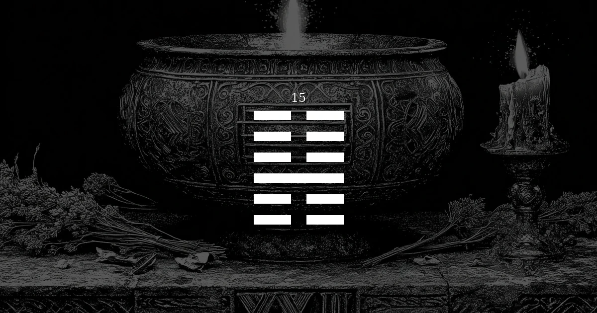 I Ching Hexagram 15: Modesty — the mountain beneath the earth and the power of genuine humility cover